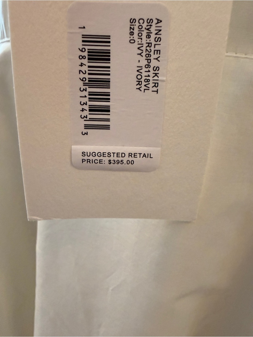 NWT STAUD Ainsley Light Cream Midi Hankerchief Hem Skirt with Lace Trim Sz 0 - Picture 5 of 9